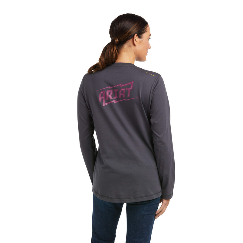 Ariat T-Shirts Damen - Rebar Workman High Voltage DunkelGrau ( EAICW-0734 )